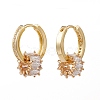 Brass Micro Pave Clear Cubic Zirconia Huggie Hoop Earrings EJEW-JE04451-01-2