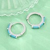 Brass Micro Pave Cubic Zirconia Hoop Earrings KK-CBA8324-12G-01-2