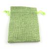 Polyester Imitation Burlap Packing Pouches Drawstring Bags ABAG-R005-9x7-02-1