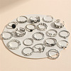 19Pcs Alloy Enamel Finger Cuff Rings Sets FS-WG6B9E0-01-4