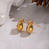 304 Stainless Steel Teardrop Stud Dangle Earrings for Women OR7893-2