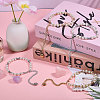 4Pcs 2 Colors Iron & Crystal Rhinestone & Resin Pearl Shoelace Bands FIND-GL0002-23-5