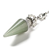 Natural Green Aventurine Pointed Dowsing Pendulums AJEW-P113-01P-05-3