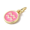 Real 18K Gold Plated Brass Enamel Charms KK-L216-001G-E04-2