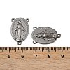 Holy Oval Carved Virgin Mary Tibetan Style Alloy Chandelier Component Links TIBEP-LF0961YKG-B-LF-3
