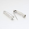 Iron Brooch Pin Back Safety Catch Bar Pins with 2 Holes IFIN-A171-04C-2