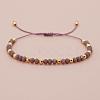 Glass & Brass Round Beads Braided Bead Bracelets LS-RD6595-16-1