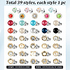 39Pcs Flower & Flat Round ABS Plastic with Alloy Lapel Pin Backs for Backpack Clothes JEWB-GF0001-55-2