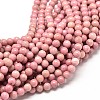 Natural Rhodonite Round Bead Strands G-P072-38-4mm-1