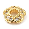 Rack Plating Brass Micro Pave Cubic Zirconia Bead Caps KK-M248-11G-3