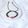 1Pc Sport Theme Acylic & Alloy Braided Bead Bracelets BJEW-LP0003-23B-3
