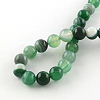 Dyed Natural Striped Agate/Banded Agate Round Bead Strands G-R342-8mm-06-3