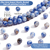 5 Strands Round Natural Blue Spot Jasper Beads Strands G-NB0004-58-2