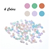1800Pcs 6 Colors 8/0 Transparent & Opaque Glass Seed Beads SEED-YW0001-31-3