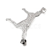 Brass Micro Pave Clear Cubic Zirconia Pendants CU-CBA108A-08P-2