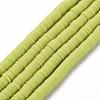 Flat Round Handmade Polymer Clay Beads CLAY-R067-6.0mm-10-1