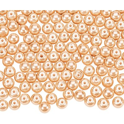 Pearlized Eco-Friendly Dyed Glass Pearl Round Bead HY-PH0002-24-B-1