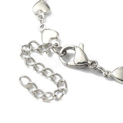 Tarnish Resistant 304 Stainless Steel Heart Link Chains AJEW-TA00004-02-1