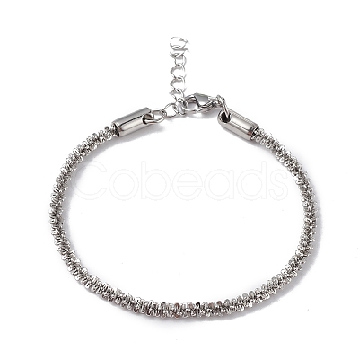 Non-Tarnish 304 Stainless Steel Bone Rope Chain Bracelet for Women BJEW-I311-01C-P-1