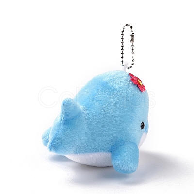 PP Cotton Mini Animal Plush Toys Dolphin Pendant Decoration LS-HJEW-C002-01C-1