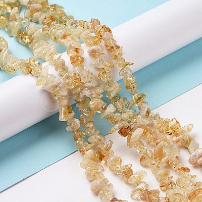 Natural Citrine Chips Beads X-F091-1