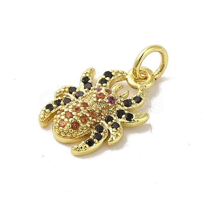 Real 18K Gold Plated Brass Pave Colorful Cubic Zirconia Pendants KK-M283-06B-02-1