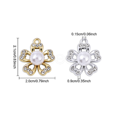 20Pcs 2 Colors Alloy Crystal Rhinestone Pendants FIND-YW0008-20-1