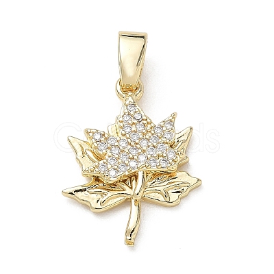 Brass Micro Pave Clear Cubic Zirconia Pendants KK-A299-17G-1