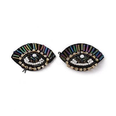 Eye Handmade Glass Beaded Appliques PATC-WH0008-38A-1