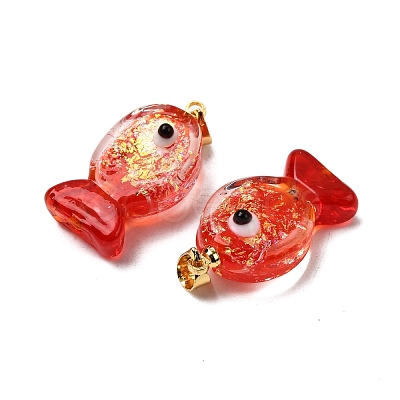 Handmade Dichroic Foil Lampwork Pendants DICH-G001-01G-03-1