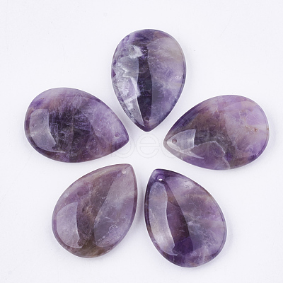 Natural Amethyst Pendants G-S336-72E-1