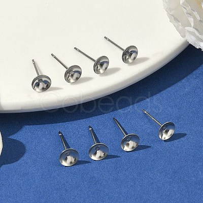 Non-Tarnish 304 Stainless Steel Post Stud Earring Findings LS-X-STAS-R063-50-1
