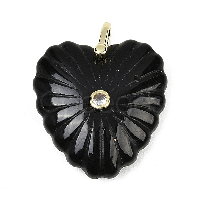 Natural Obsidian Carved Pendants G-C276-01G-01-1