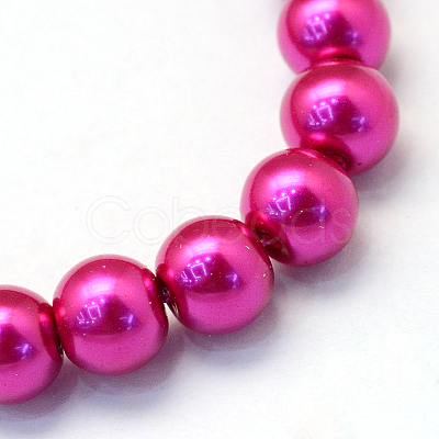 Baking Paint Pearlized Glass Pearl Round Bead Strands HY-Q003-6mm-17-1