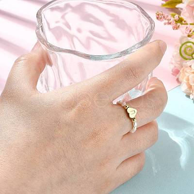 Natural Freshwater Pearl & 304 Stainless Steel Bead Finger Rings RJEW-FS00001-21-1