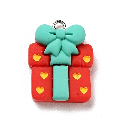 Christmas Opaque Resin Pendants X-RESI-G043-A04-1