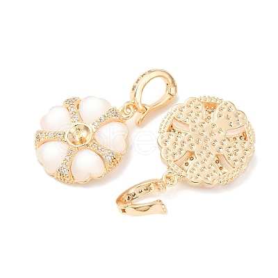 Brass Micro Pave Cubic Zirconia Peg Bails KK-A279-20G-1