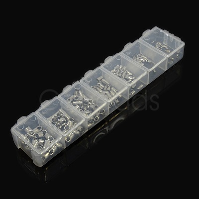 1 Box Mixed Platinum Plated Brass Cord Ends KK-X0061-P-NF-B-1