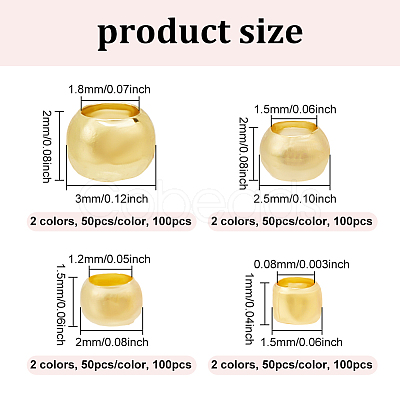 400Pcs 8 Styles Rondelle Brass Crimp Beads KK-NB0003-83-1