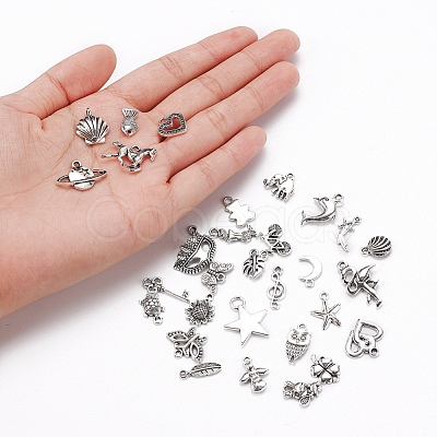 30Pcs 30 Styles Tibetan Style Alloy Pendants TIBEP-YW0001-29AS-1