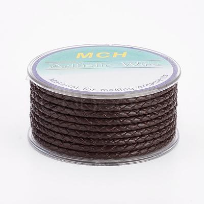 Eco-Friendly Braided Leather Cord OCOR-L035-3mm-E15-1