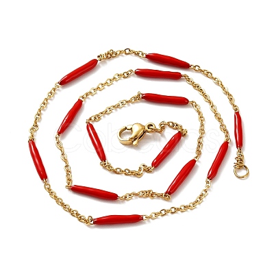 Enamel Bar Link Chain Necklace STAS-B025-02G-03-1