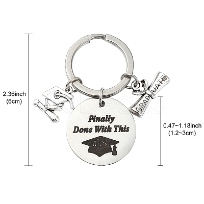Flat Round Alloy Keychain KEYC-YW00090-01-1