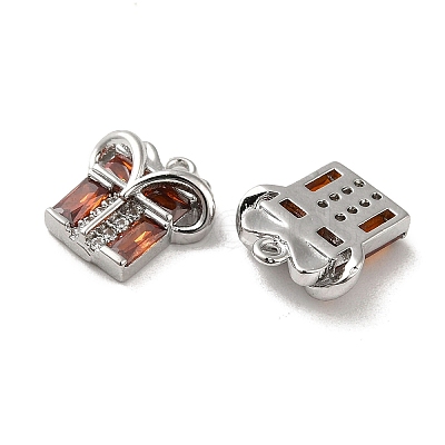 Brass with Glass Rhinestone Charms KK-H455-36P-1