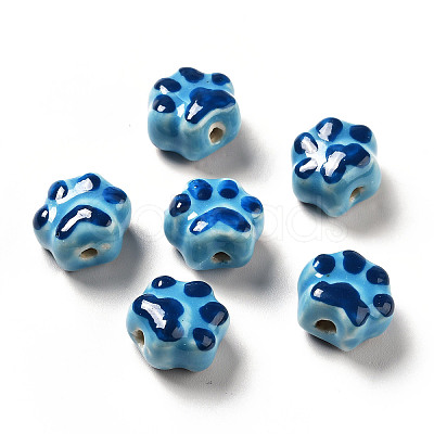 Handmade Printed Porcelain Beads X1-PORC-F005-02A-1