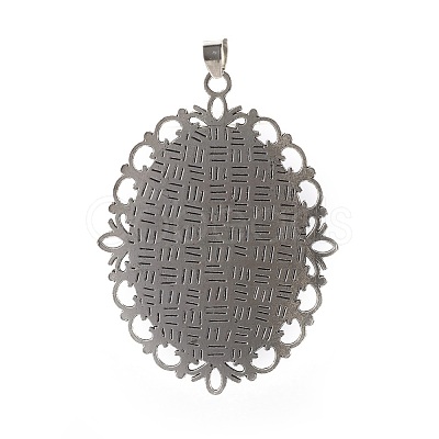 Alloy Glass Big Pendants PALLOY-E498-01AS-1