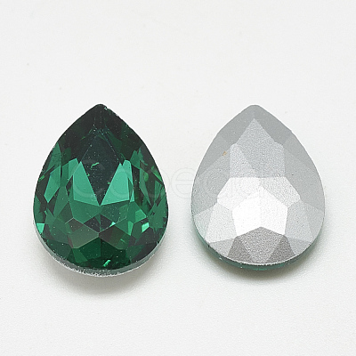 Pointed Back Glass Rhinestone Cabochons RGLA-T081-10x14mm-15-1