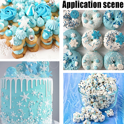 Snowflake Theme Handmade Polymer Clay Sprinkles Mix CLAY-SC0001-96-1