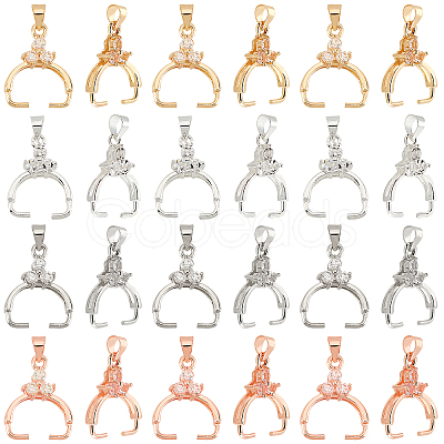 24Pcs 4 Colors Brass Ice Pick Pinch Bails KK-PH0004-04-1