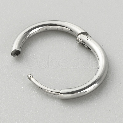 316L Surgical Stainless Steel Huggie Hoop Earrings for Girl Women EJEW-TAC0011-11B-P-1